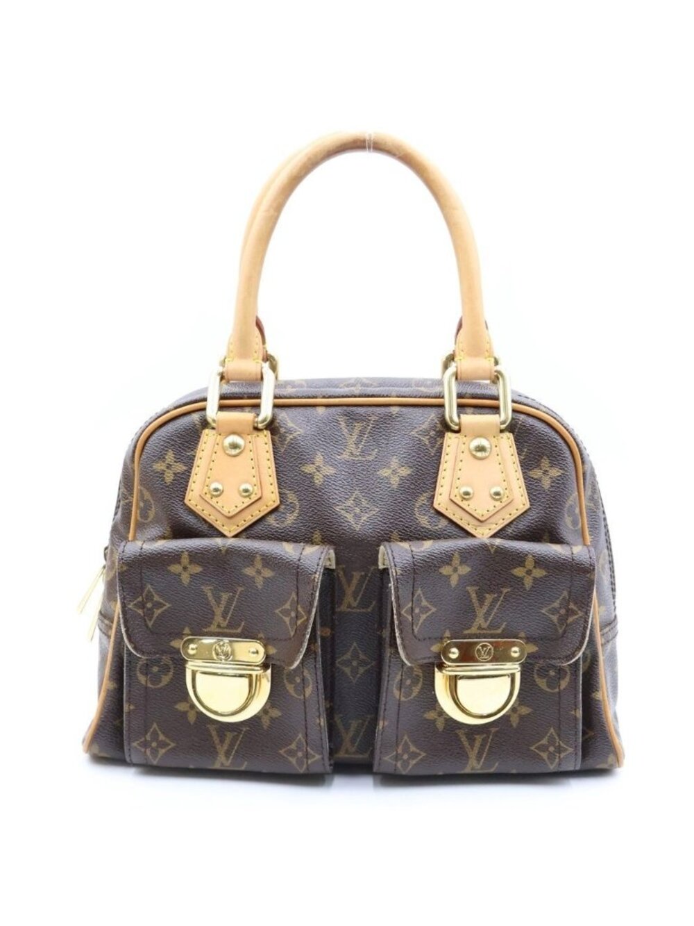 Louis Vuitton Monogram Manhattan PM Brown Leather